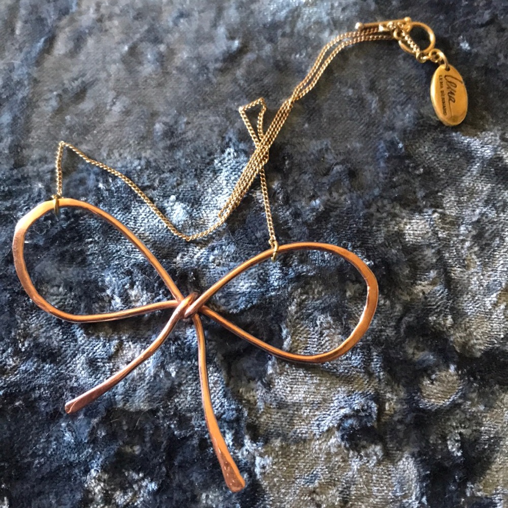 Rose Gold Bow Necklace Anthropologie